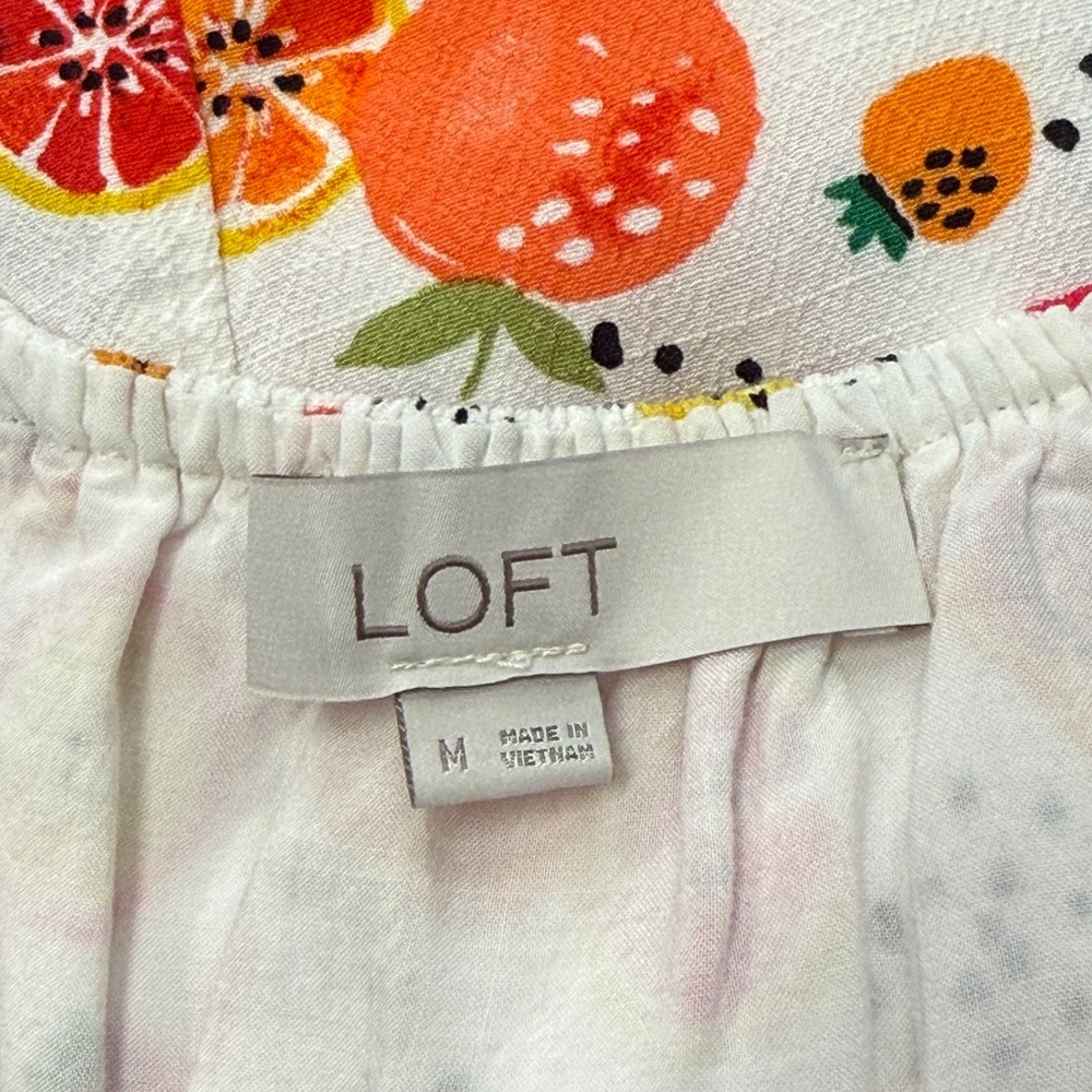 LOFT White Fruit-Print Spaghetti-Strap Romper - Picture 3 of 4